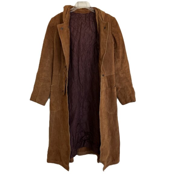 Opera Brand Hooded Suede Coat Snap Front Quilted Lining Vintage Made in Canada - Picture 5 of 12